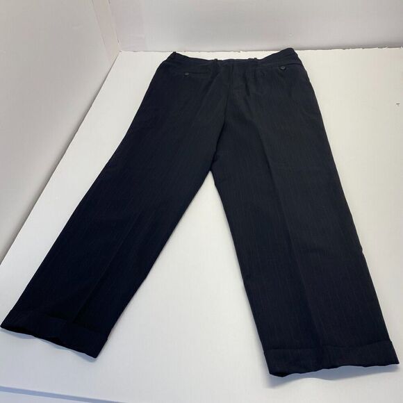 Mens Pleated Front Pants Back striped 93 % Wool 7% Cashmere Dry Clean 36X32 - Picture 3 of 12